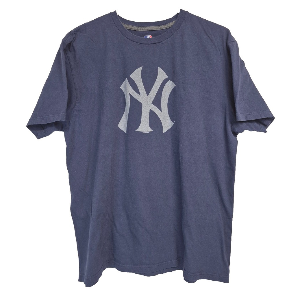 MLB NY Yankees Adults Baseball Fan TShirt Logo Size‎ XL Blue Team Sports